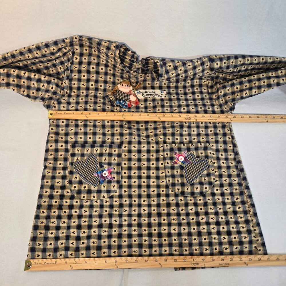 Vintage AMERICAN COUNTRY DOLL Handmade Blue/Mustard Heritage Cardigan Size S/M. - Picture 15 of 16